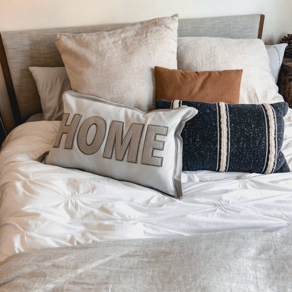 Pottery Barn Cuddly and Cozy Sweatshirt Style Home Applique Pillow Cover - Picture 14 of 16